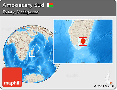 Shaded Relief Location Map of Amboasary-Sud
