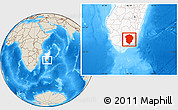 Shaded Relief Location Map of Amboasary-Sud, highlighted country