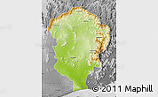 Physical Map of Amboasary-Sud, desaturated