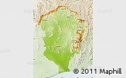 Physical Map of Amboasary-Sud, lighten
