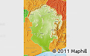 Physical Map of Amboasary-Sud, political outside