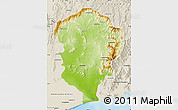 Physical Map of Amboasary-Sud, shaded relief outside
