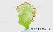 Physical Map of Amboasary-Sud, single color outside