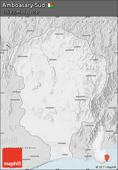 Silver Style Map of Amboasary-Sud