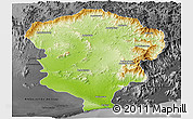 Physical Panoramic Map of Amboasary-Sud, darken, desaturated