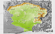 Physical Panoramic Map of Amboasary-Sud, desaturated