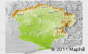 Physical Panoramic Map of Amboasary-Sud, lighten, desaturated