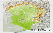 Physical Panoramic Map of Amboasary-Sud, lighten, semi-desaturated