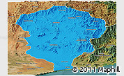 Political Panoramic Map of Amboasary-Sud, satellite outside