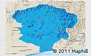 Political Panoramic Map of Amboasary-Sud, shaded relief outside