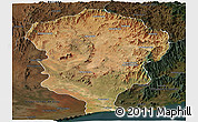 Satellite Panoramic Map of Amboasary-Sud, darken