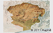 Satellite Panoramic Map of Amboasary-Sud, lighten