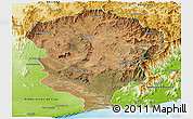 Satellite Panoramic Map of Amboasary-Sud, physical outside