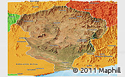 Satellite Panoramic Map of Amboasary-Sud, political outside