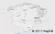 Silver Style Panoramic Map of Amboasary-Sud, single color outside