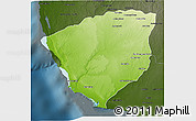 Physical 3D Map of Ampanihy, darken