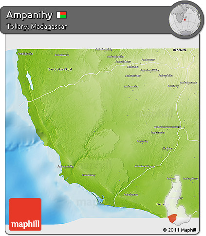 Physical 3D Map of Ampanihy
