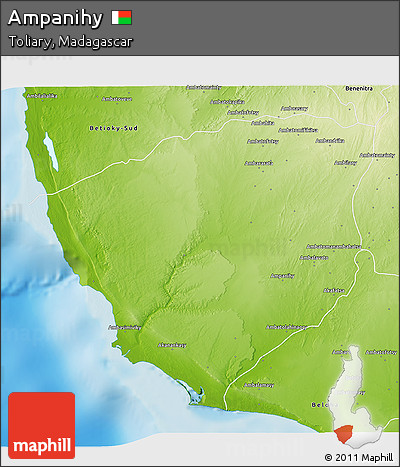 Physical 3D Map of Ampanihy