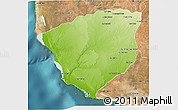 Physical 3D Map of Ampanihy, satellite outside
