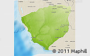 Physical 3D Map of Ampanihy, shaded relief outside
