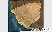 Satellite 3D Map of Ampanihy, darken