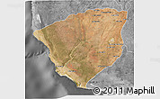 Satellite 3D Map of Ampanihy, desaturated