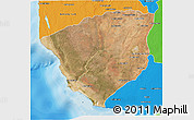 Satellite 3D Map of Ampanihy, political outside