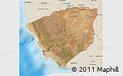 Satellite 3D Map of Ampanihy, shaded relief outside
