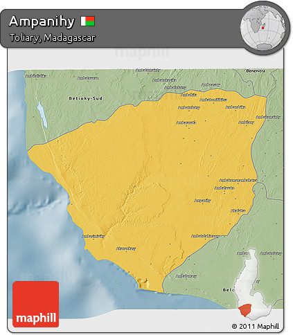 Savanna Style 3D Map of Ampanihy
