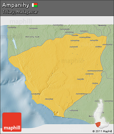 Savanna Style 3D Map of Ampanihy