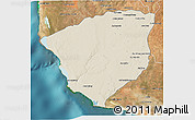 Shaded Relief 3D Map of Ampanihy, satellite outside