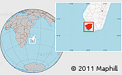 Gray Location Map of Ampanihy, highlighted country