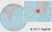 Gray Location Map of Ampanihy, hill shading