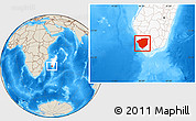 Shaded Relief Location Map of Ampanihy, highlighted country