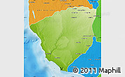 Physical Map of Ampanihy, political outside