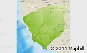 Physical Map of Ampanihy, shaded relief outside