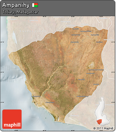 Satellite Map of Ampanihy, lighten