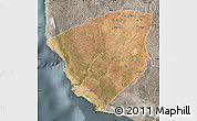 Satellite Map of Ampanihy, semi-desaturated