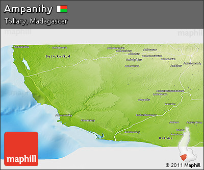 Physical Panoramic Map of Ampanihy