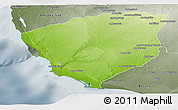 Physical Panoramic Map of Ampanihy, semi-desaturated