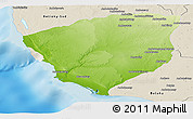 Physical Panoramic Map of Ampanihy, shaded relief outside
