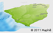Physical Panoramic Map of Ampanihy, single color outside