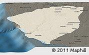 Shaded Relief Panoramic Map of Ampanihy, darken