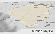 Shaded Relief Panoramic Map of Ampanihy, desaturated