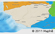 Shaded Relief Panoramic Map of Ampanihy, political outside