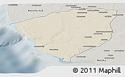 Shaded Relief Panoramic Map of Ampanihy, semi-desaturated