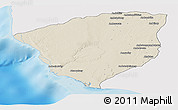 Shaded Relief Panoramic Map of Ampanihy, single color outside