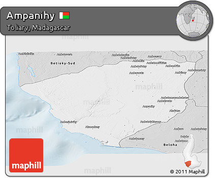 Silver Style Panoramic Map of Ampanihy