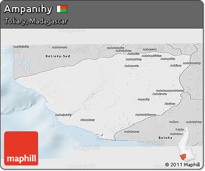 Silver Style Panoramic Map of Ampanihy