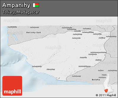 Silver Style Panoramic Map of Ampanihy